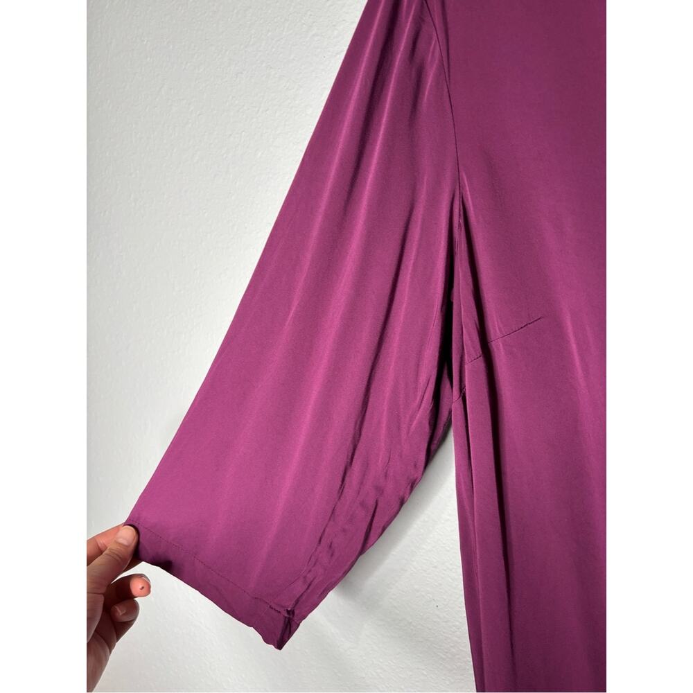 J. Jill Pure Jill Wildberry Purple Side Tie Satiny Midi Dress XL - Picture 4 of 6